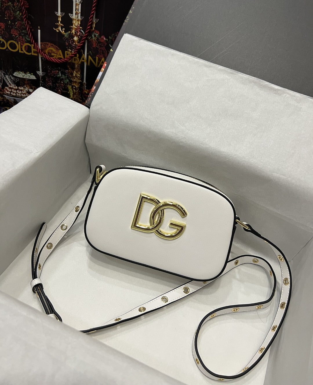 DG Crossbody 3.5 Bag White For Women 7.5in/19cm DG BB7095AW57680002