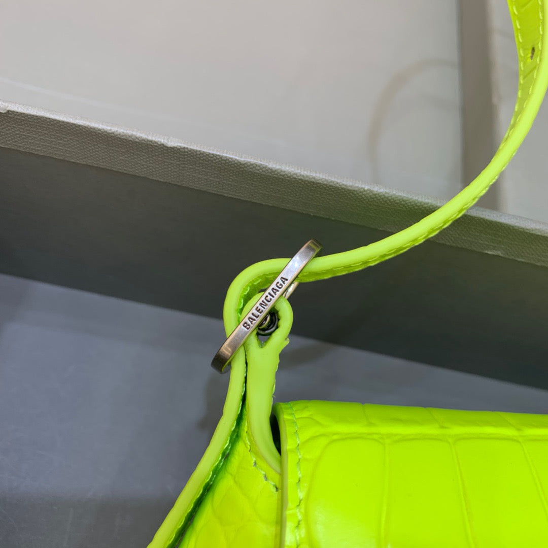 Balen XX Small Flap Bag Box Green Neon, For Women,  Bags 10.6in/27cm