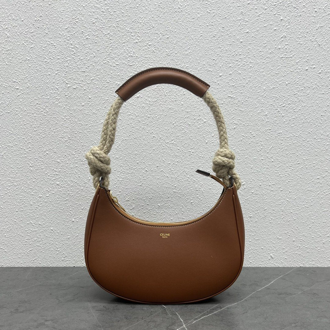 CE Mirror Hobo Bag Brown For Women 9.6in/24.5cm 