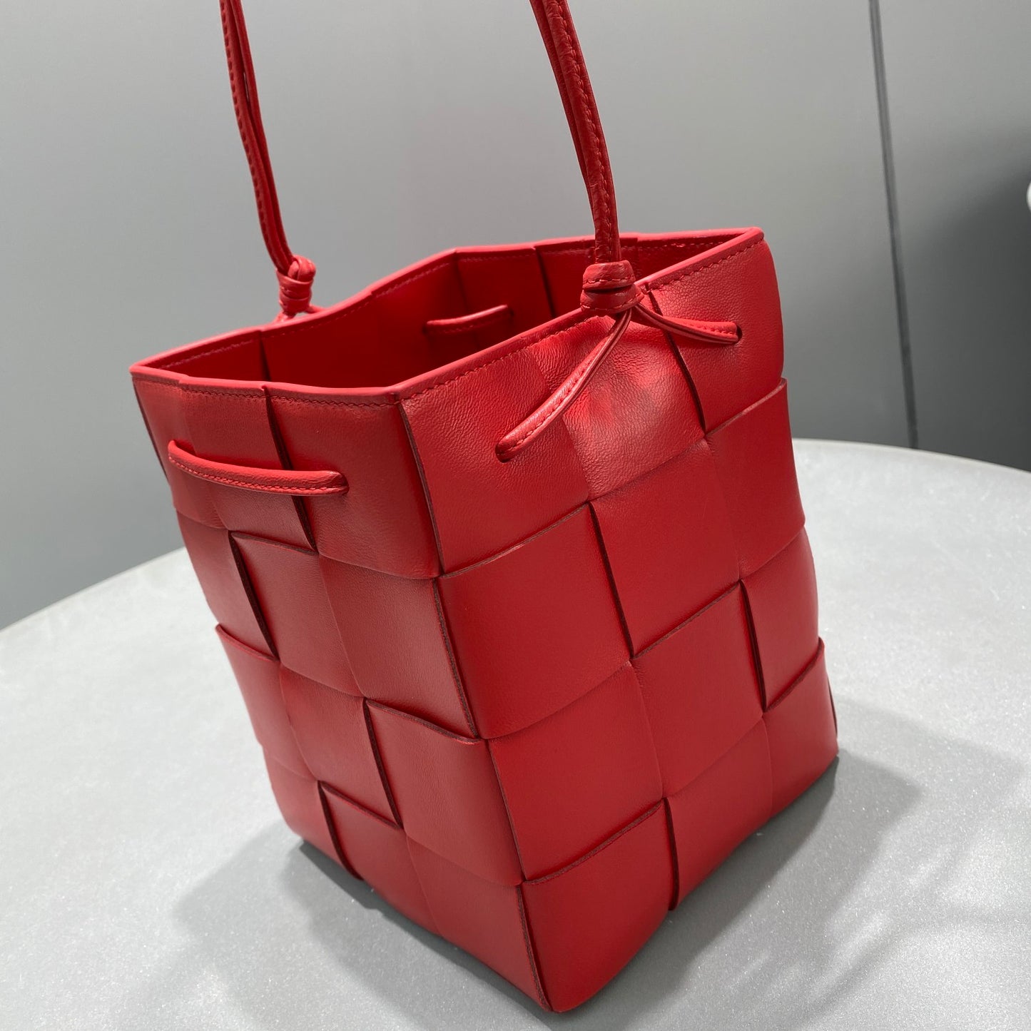 BV Mini Cassette Bucket Bag Red, For Women, Bags 5.5in/14cm 680217VCQC46358