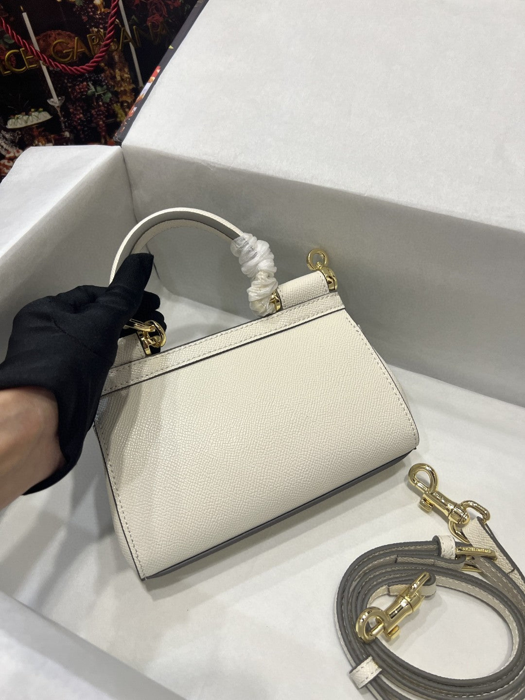 DG Small Sicily Bag In Dauphine White For Women 7.5in/19cm DG BB7116A100180001