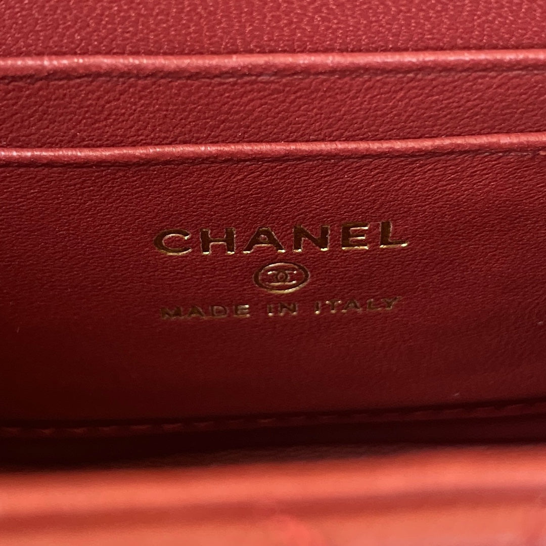 Chanel Clutch With Chain Gold Hardware Red For Women, Women&#8217;s Handbags, Shoulder Bags 5.7in/14.5cm