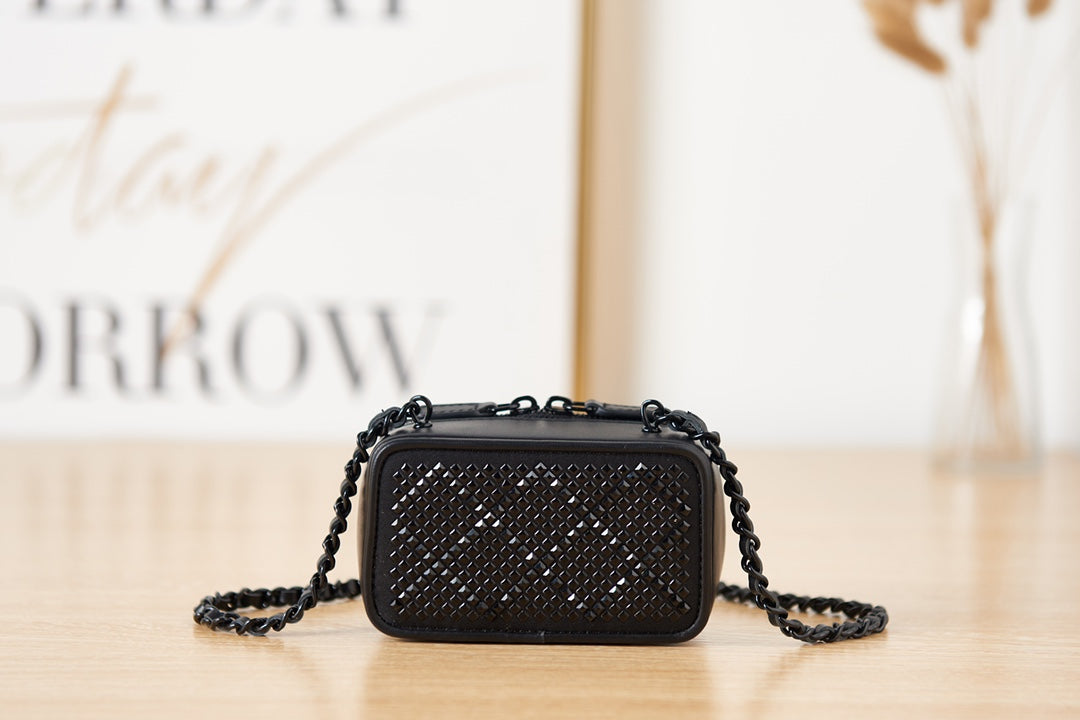 Chanel Crystal Small Vanity with Chain Black Bag For Women 10cm/4in