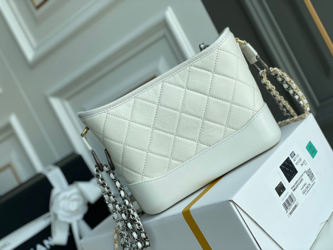 Chanel CO-CO Gabrielle Hobo Bag White For Women 7.8in/20cm