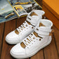 VO - LUV HIgh Top White Brown Sneaker