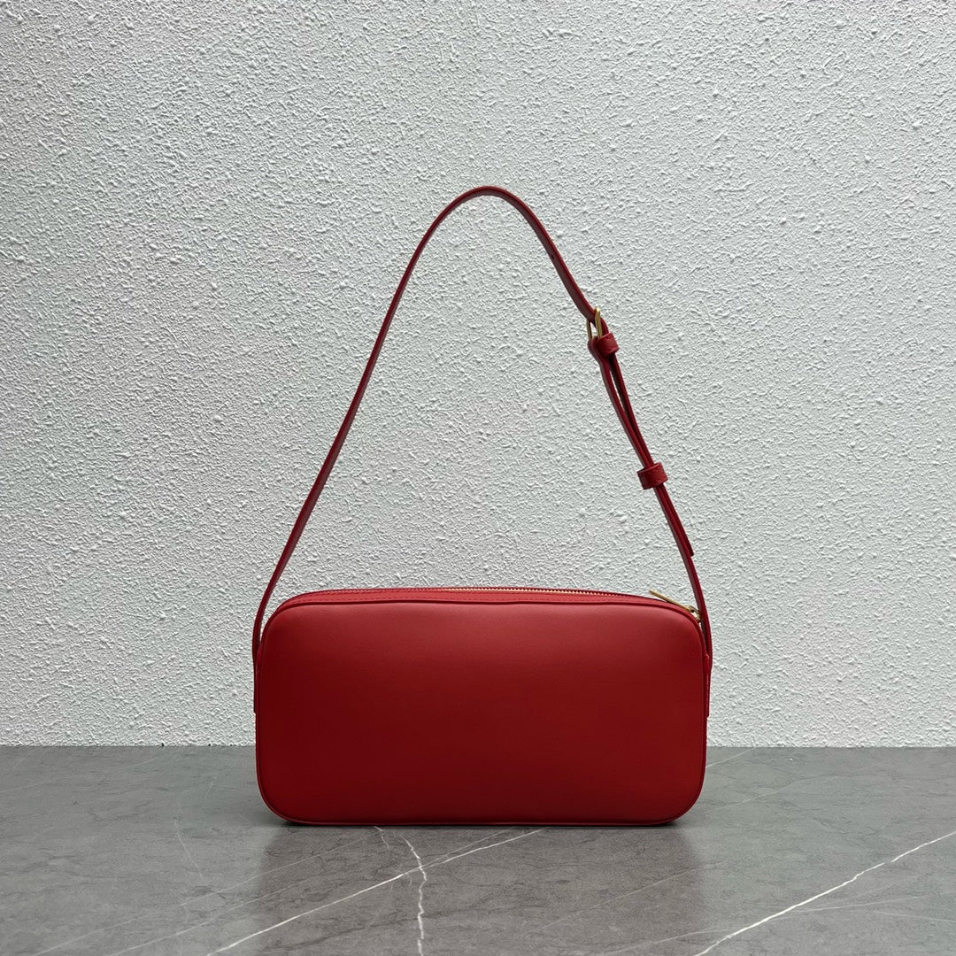 CE Camera Shoulder Bag Cuir Triomphe Red For Women 10in/26cm