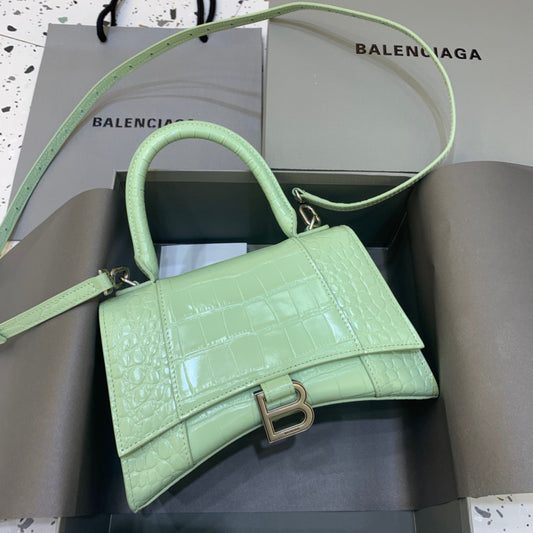 Balen Hourglass Small Handbag In Light Green, For Women,  Bags 9in/23cm