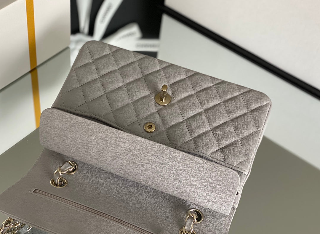 Chanel Classic Handbag 26cm Grey For Women A01112