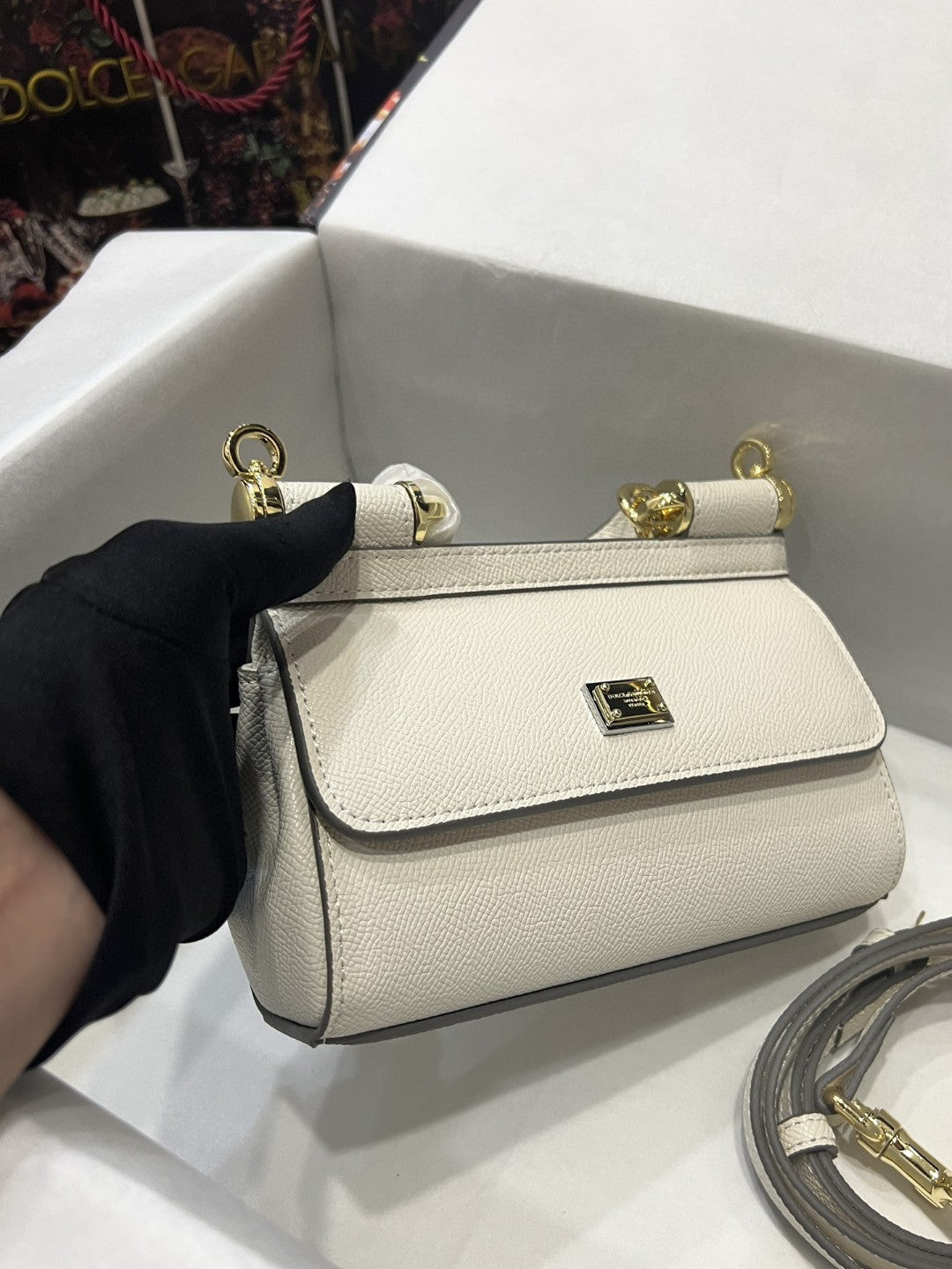 DG Small Sicily Bag In Dauphine White For Women 7.5in/19cm DG BB7116A100180001