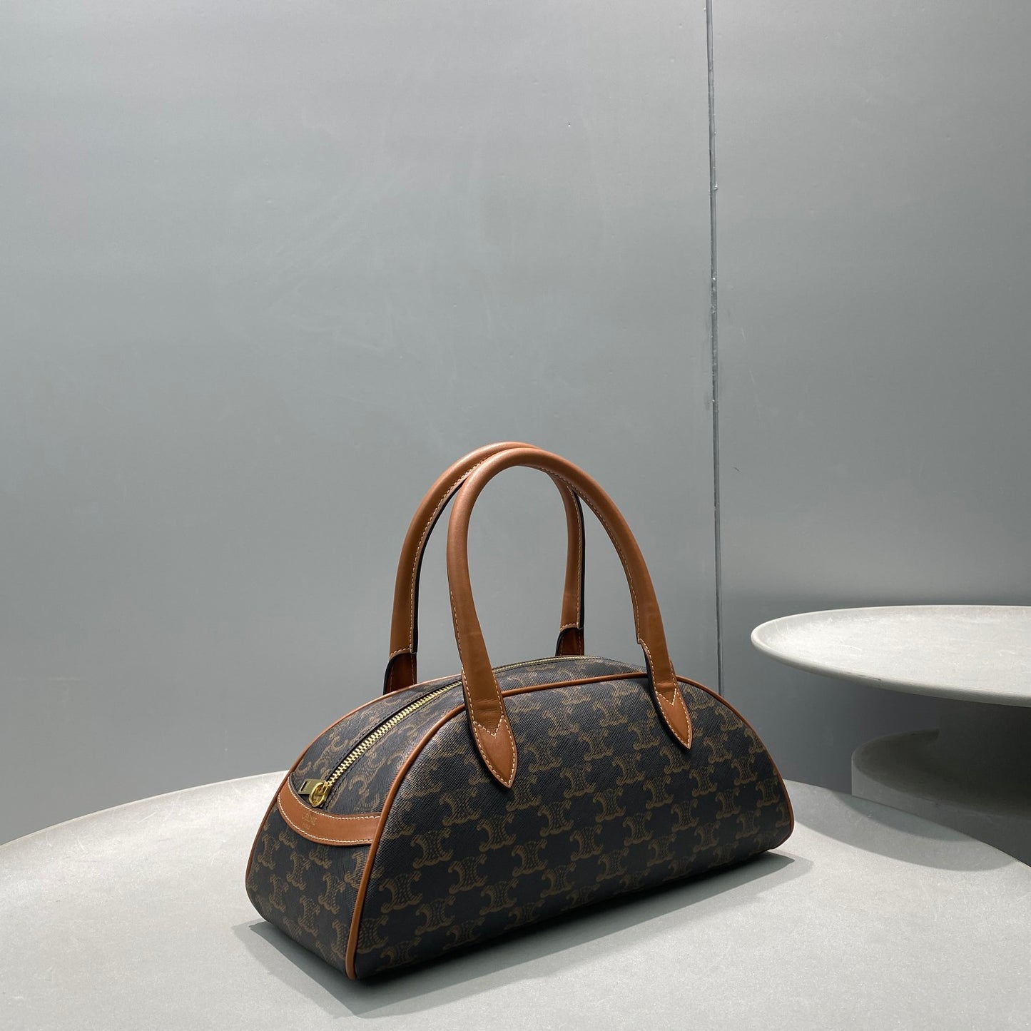 CE Medium Teckel In Triomphe Canvas Brown For Women 12in/31cm 