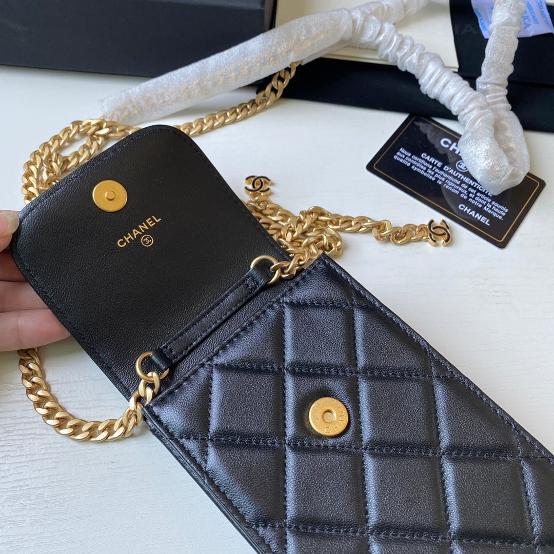 ChanelPhone Holder Black Bag For Women 15cm/6in