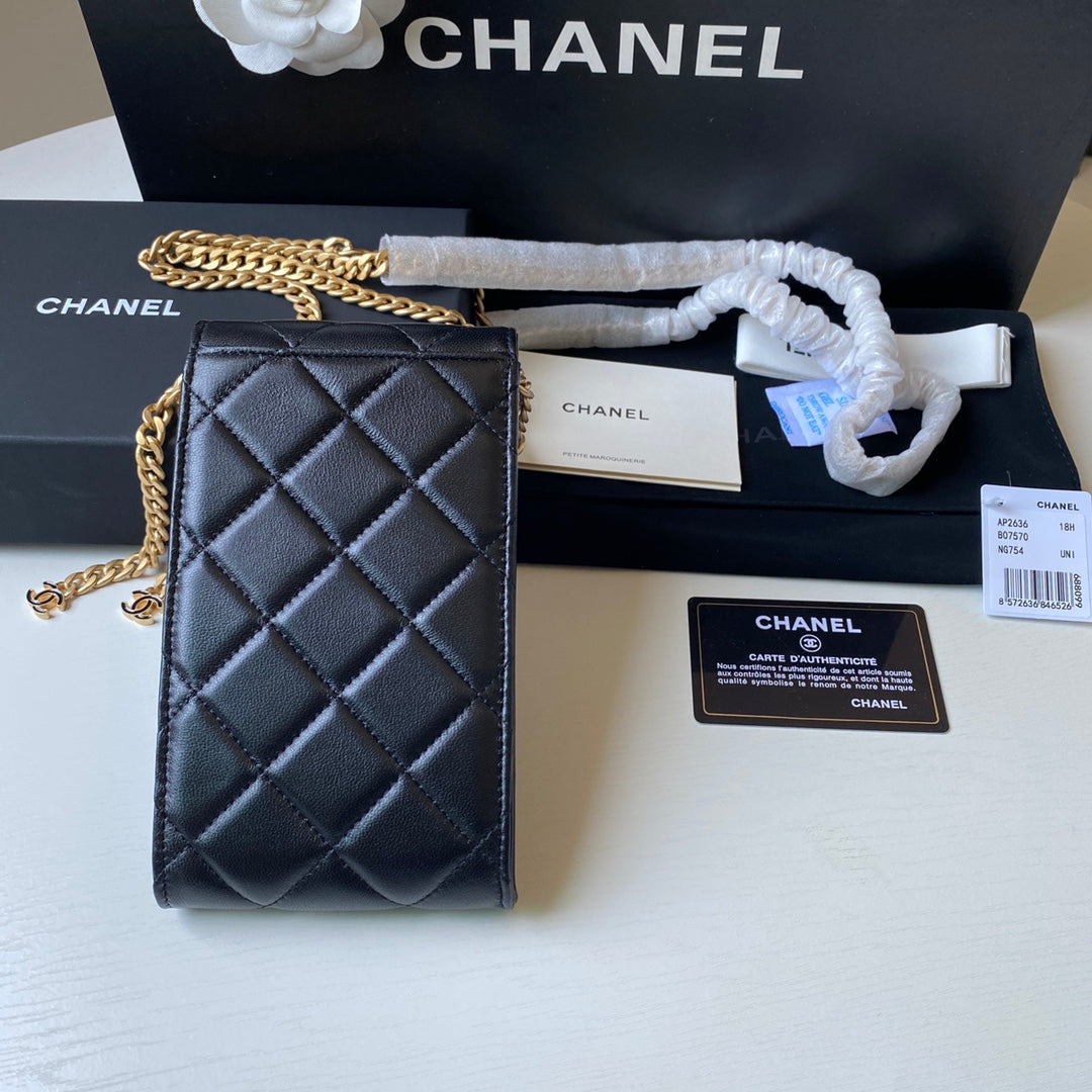 ChanelPhone Holder Black Bag For Women 15cm/6in