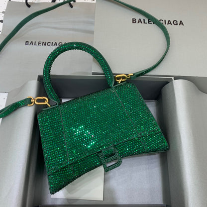 Balen Hourglass Small Handbag In Green, For Women,  Bags 9in/23cm