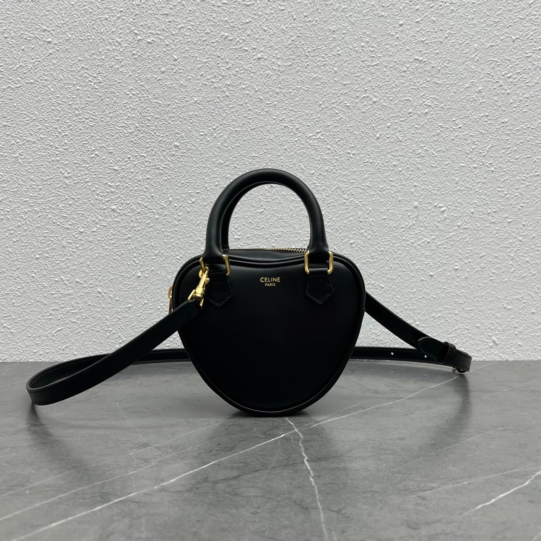 CE Medium Heart Bag Black For Women 6in/14.5cm 