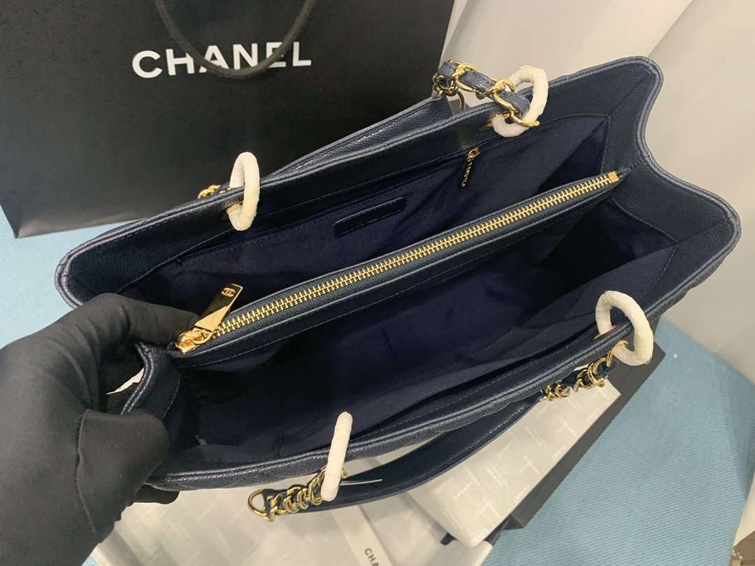 ChanelTote Bag Spring Collection Gold Toned Hardware Blue For Women 13in/33cm