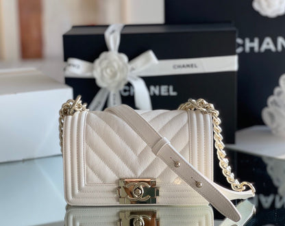 ChanelMini Boy Flapbag White For Women 5.9in/15cm