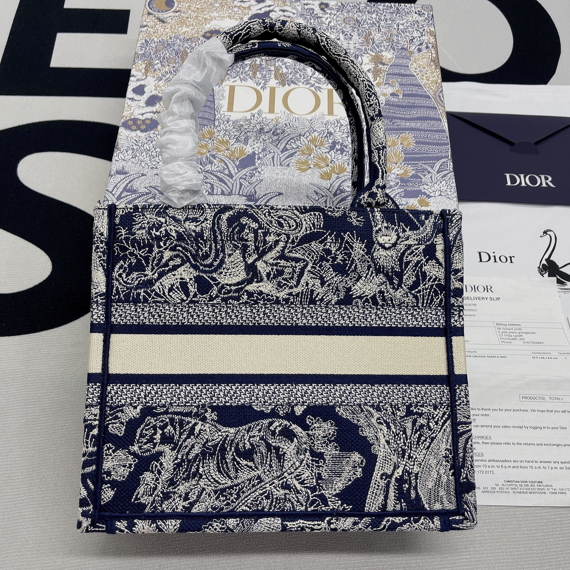 DI Small Book Tote Blue, For Women, Women’s Handbags 26.5cm/10.5in CD M1265ZRGO_M928