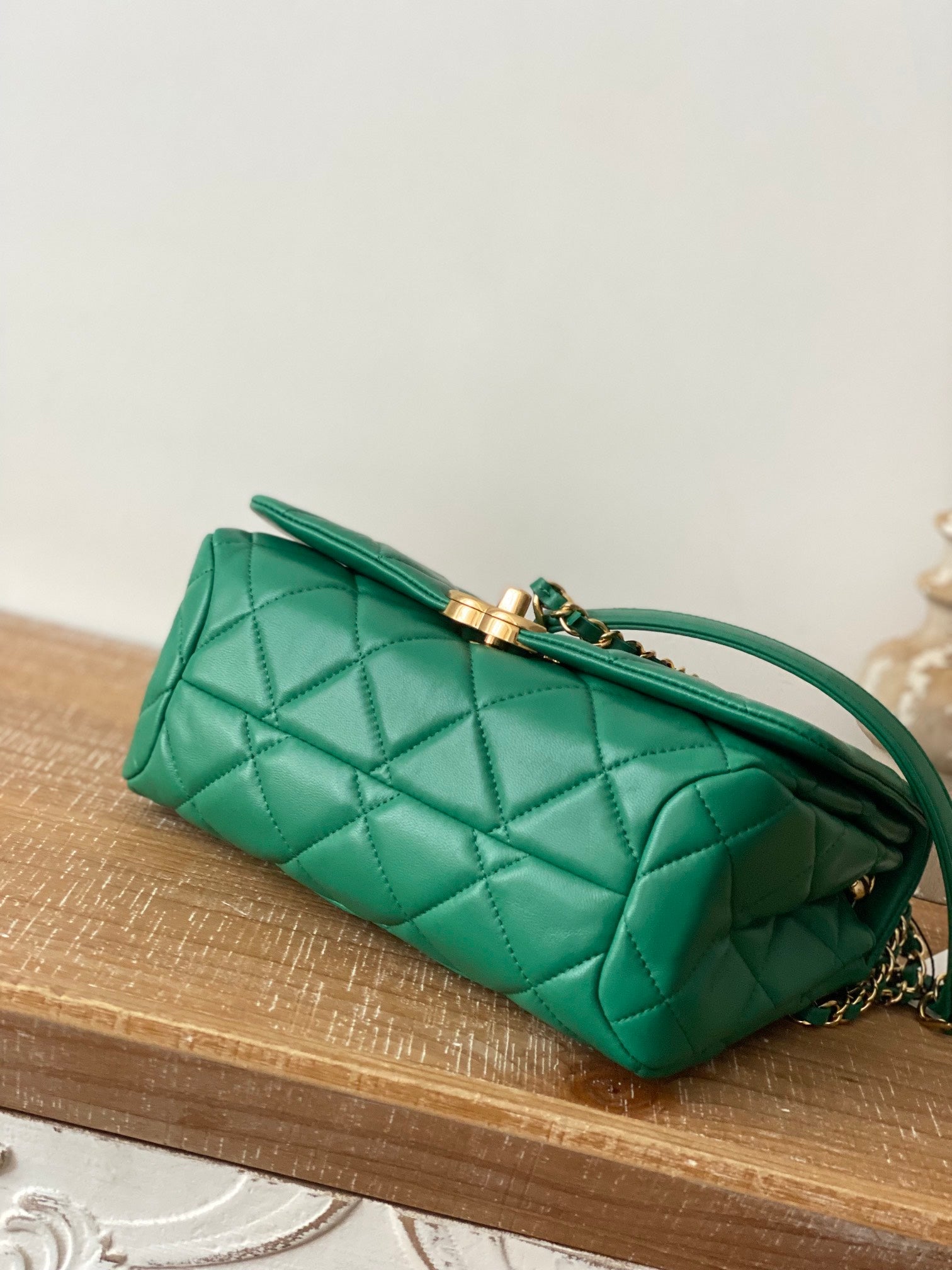 ChanelLarge Flap Green Bag For Women 23cm/9in