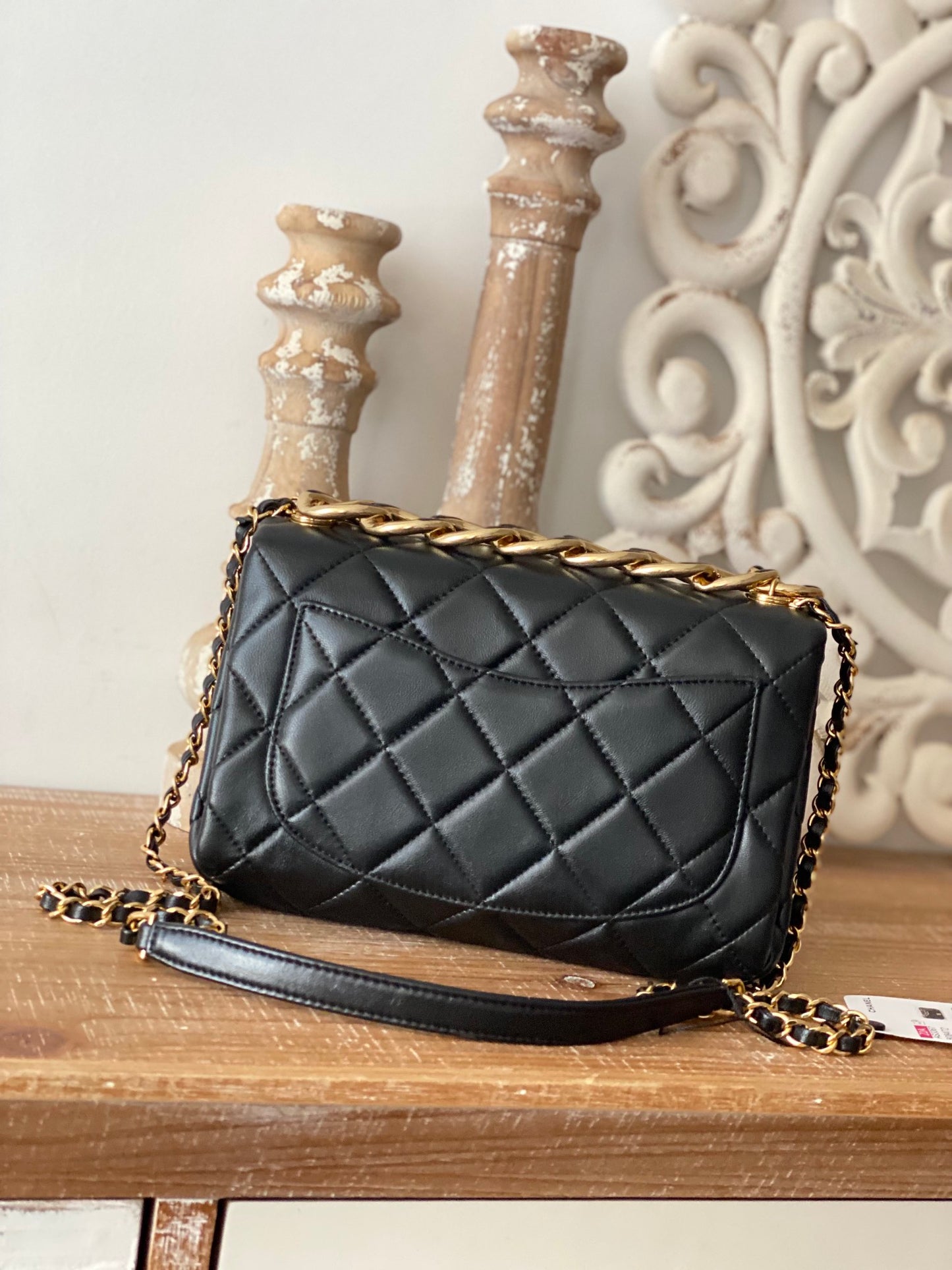 ChanelLarge Flap Black Bag For Women 23cm/9in