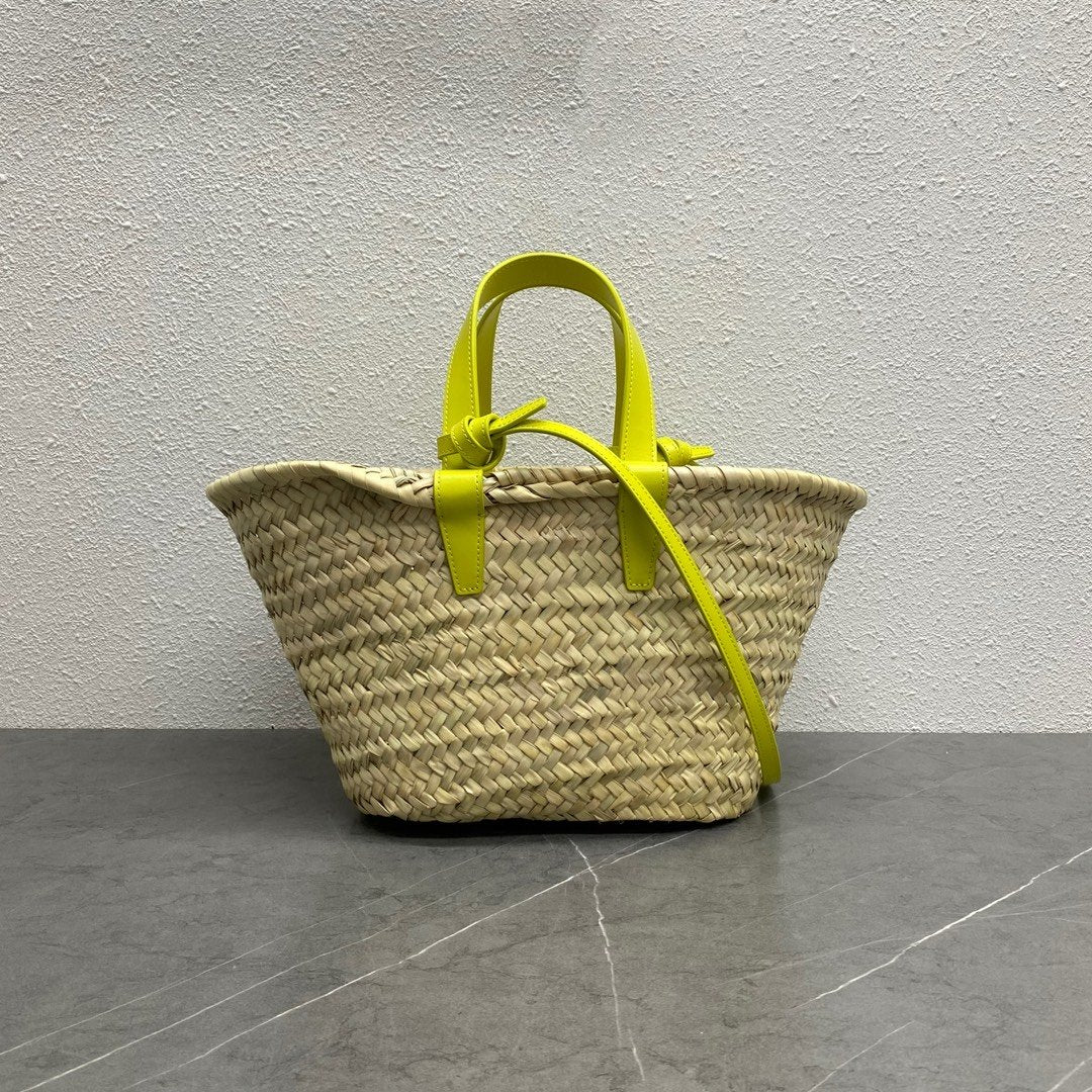 CE Teen Triomphe CE Classic Panier In Palm Leaves And Lizard Yellow For Women 8in/20cm 194004EH4.11CT