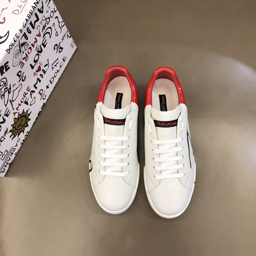 Dolce &amp; Gabbana Portofino Sneakers White/Red For Men DG Shoes