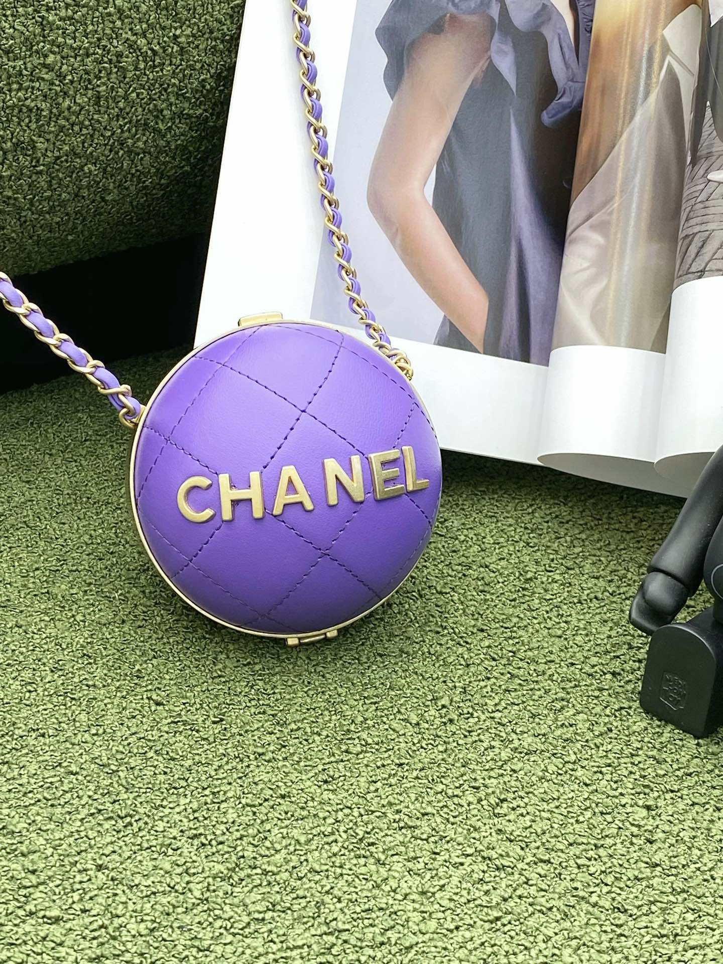 CHL Ball Bag Purple and Gold Chain Bag For Women 23.5cm/9.25in