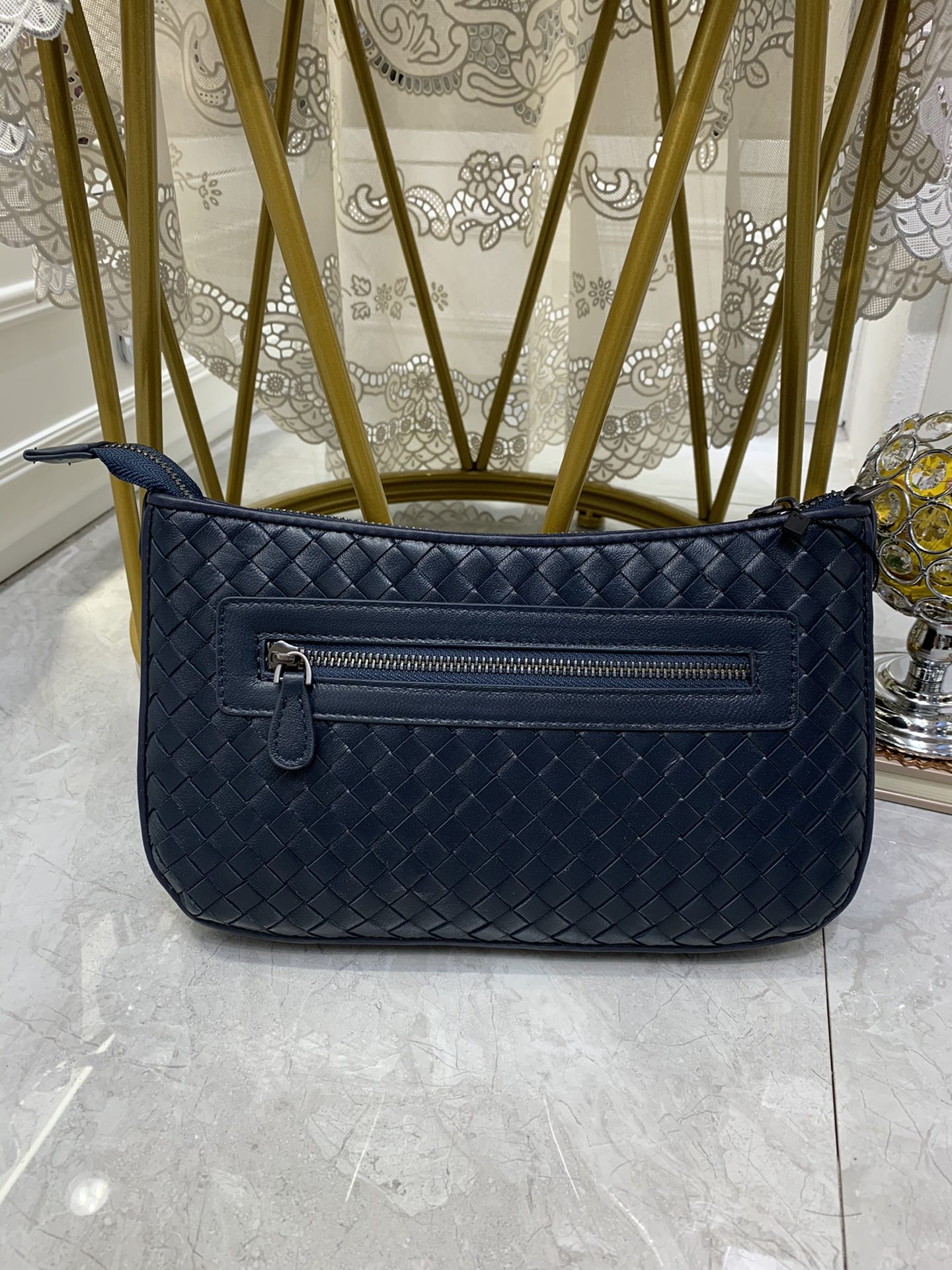 BV Crossbody Bag Blue, For Women, Bags 9.4in/24cm