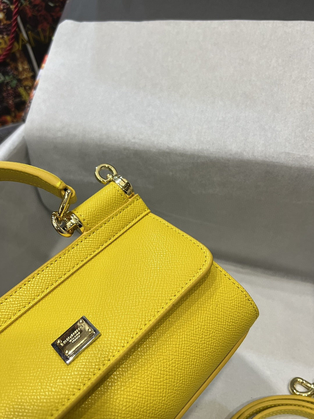 DG Small Sicily Bag In Dauphine Yellow For Women 7.5in/19cm DG