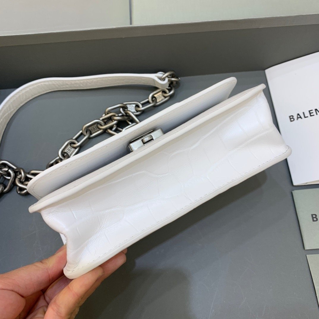 Balen Gossip Small On Chain Shoulder Bag White, For Women,  Bags 7.4in/19cm