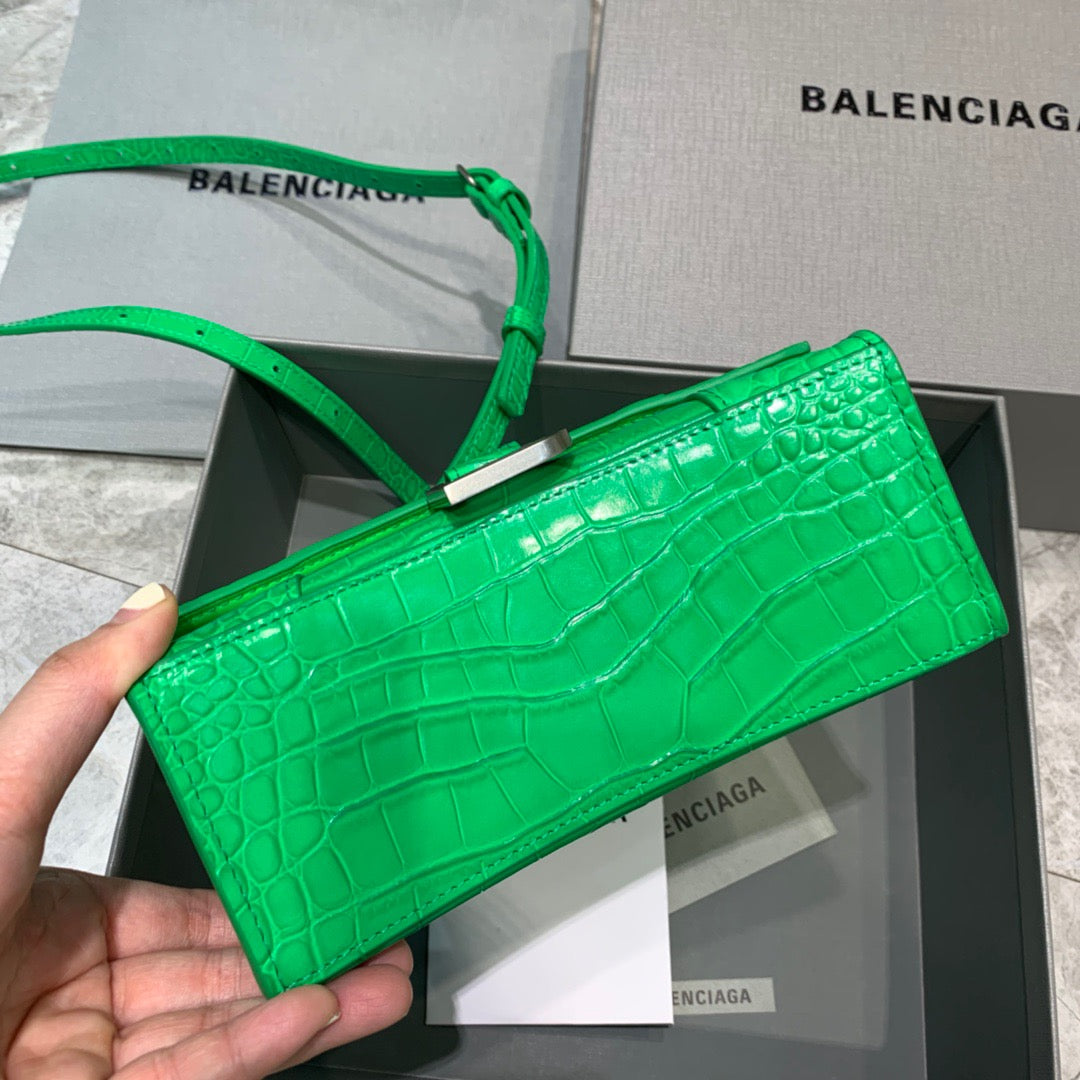 Balen Hourglass XS Handbag In Bright Green, For Women,  Bags 7.4in/19cm