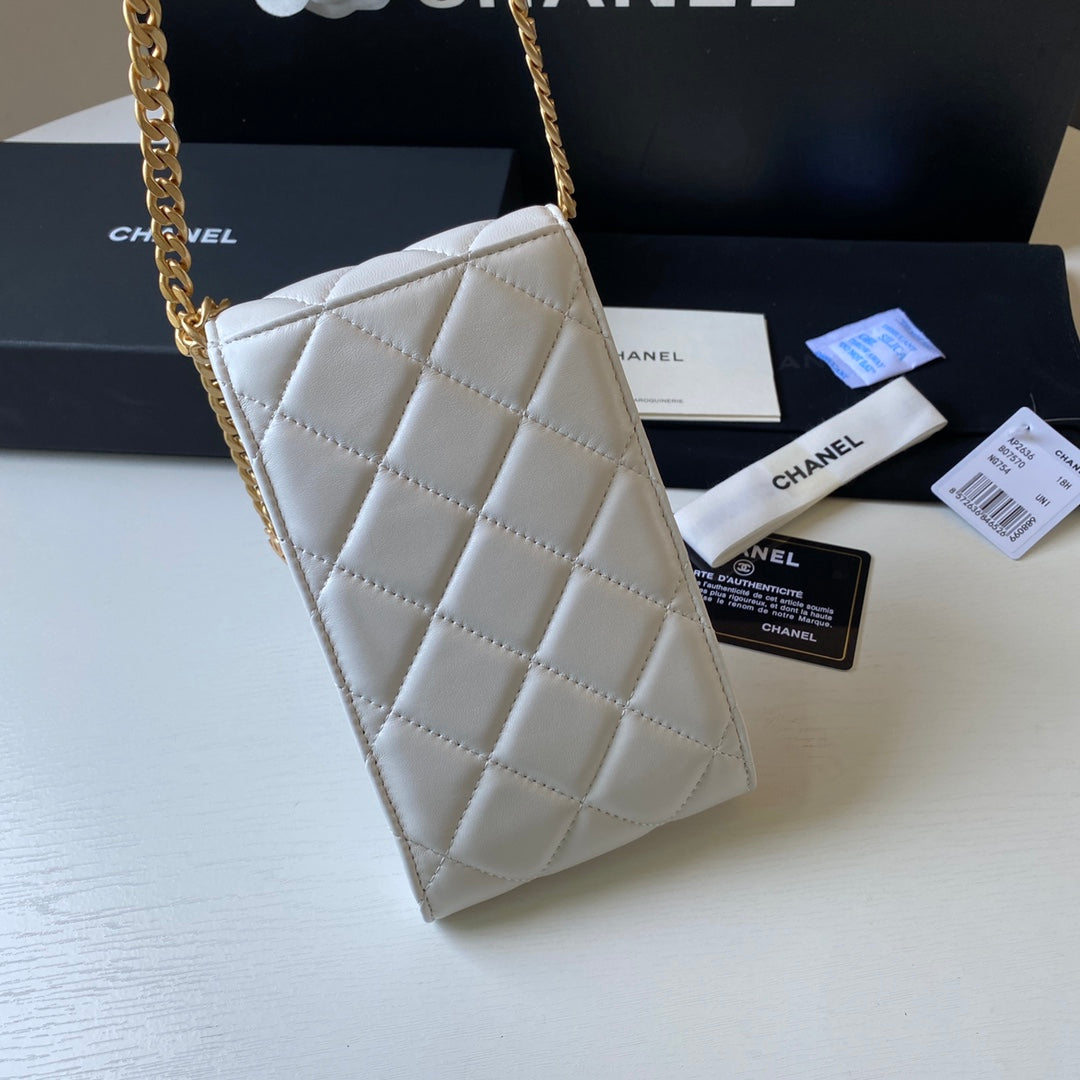 ChanelPhone Holder White Bag For Women 15cm/6in