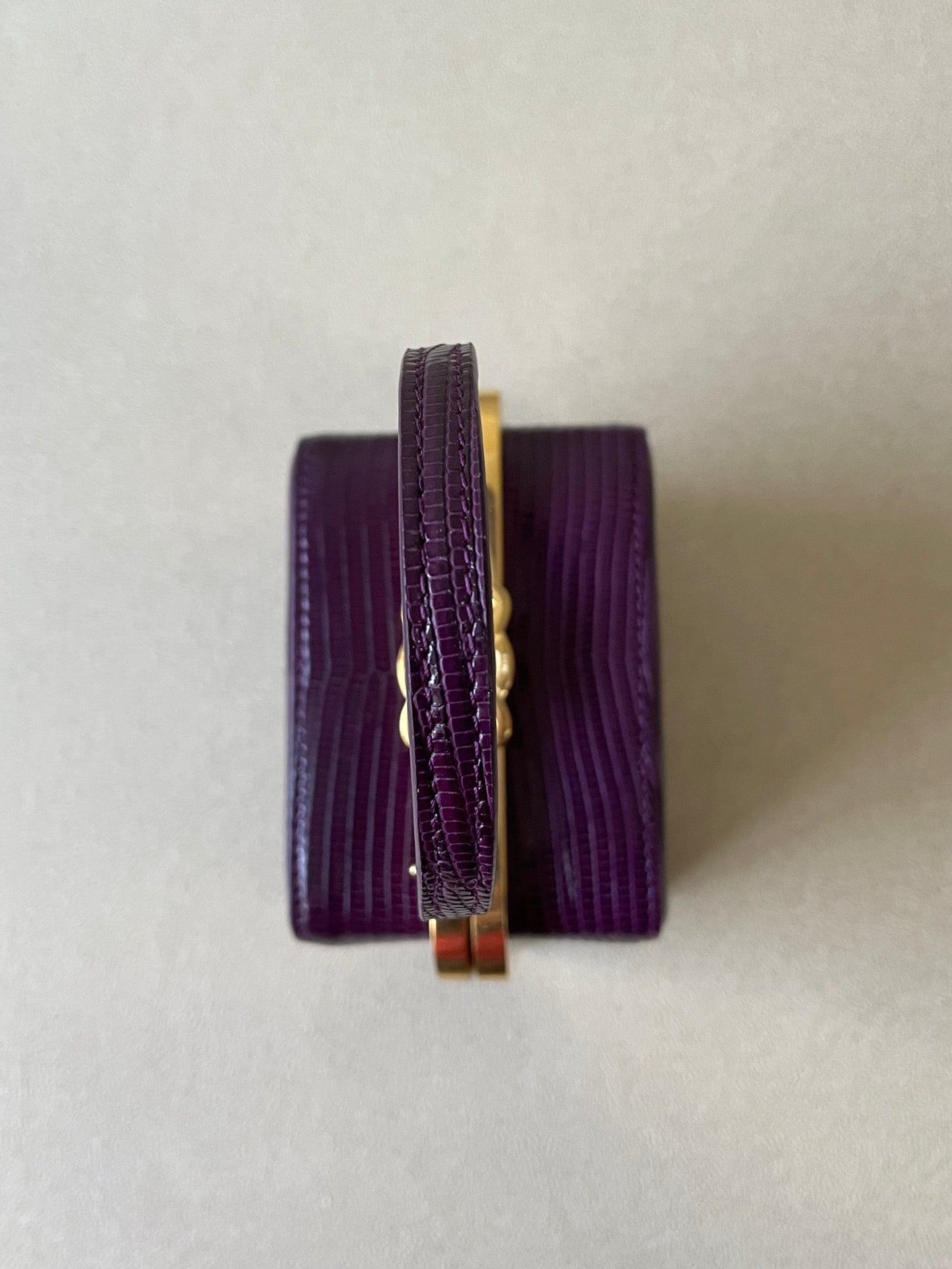 CE Triomphe Minaudiere In Lizard Violet For Women 4in/10cm