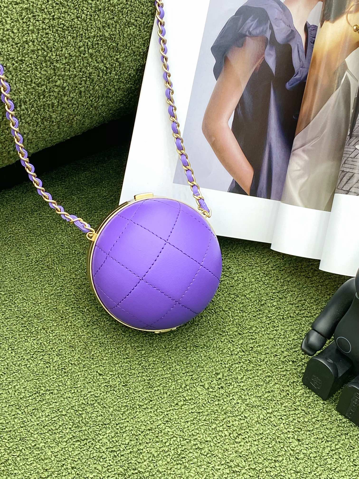 CHL Ball Bag Purple and Gold Chain Bag For Women 23.5cm/9.25in