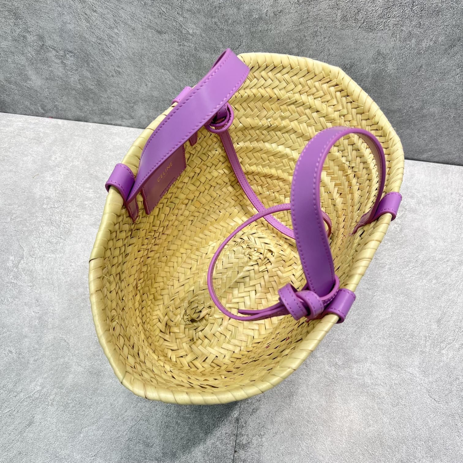 CE Teen Triomphe CE Classic Panier In Palm Leaves And Lizard Violet For Women 8in/20cm