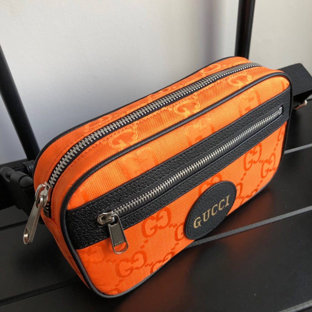 gg Off The Grid Belt Bag Orange gg ECONYL® For Men  9.5in/24cm gg 