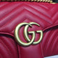 gg Marmont Small Matelassé Shoulder Bag Hibiscus Red Matelassé Chevron For Women 10in/26cm gg 443497 DRW3T 6433