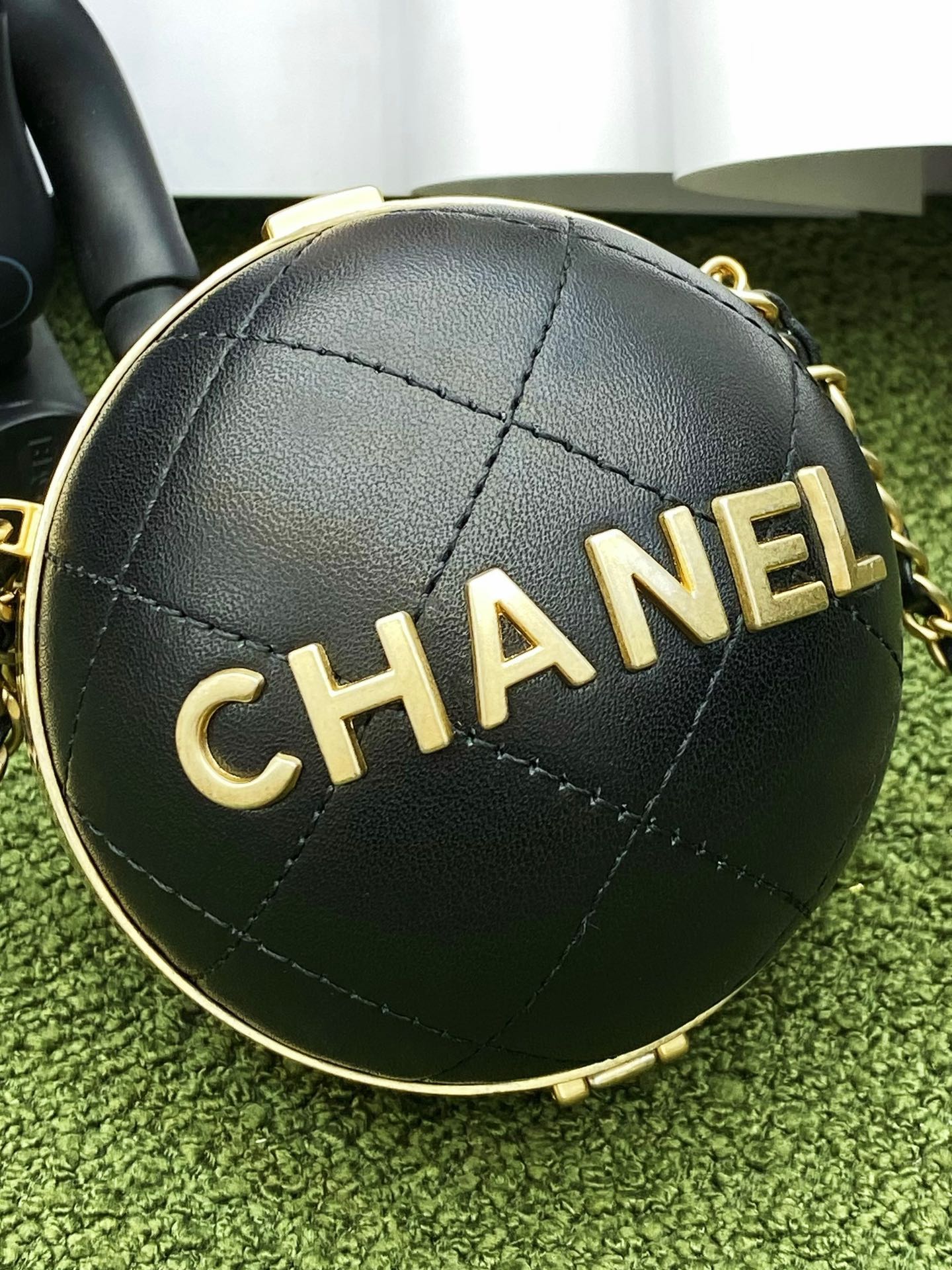 CHL Ball Bag Black and Gold Chain Bag For Women 23.5cm/9.25in