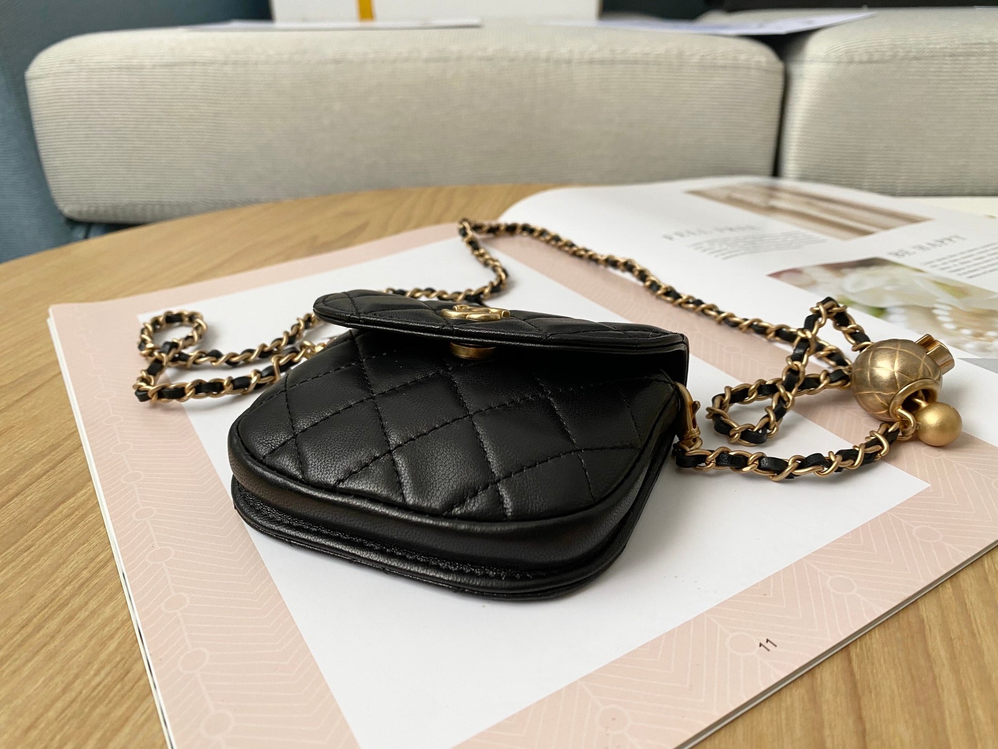 ChanelMini 1889 Unblocked Metal Ball Black Bag For Women 9cm/3.5in