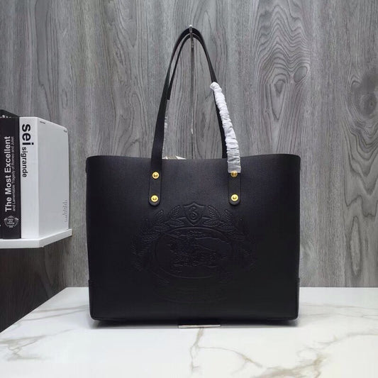 BB Small Embossed Crest Tote Black For Women, Bags 13.8in/35cm