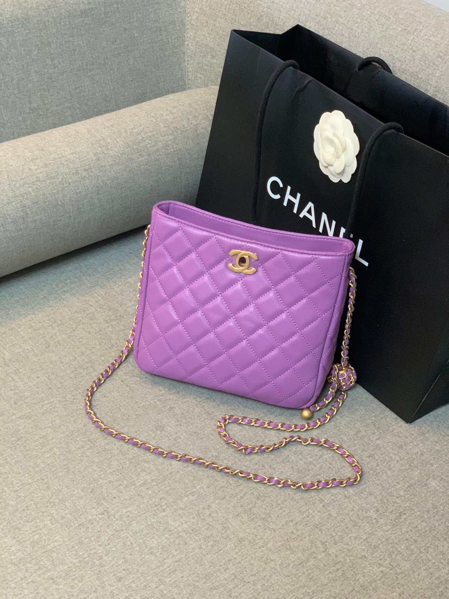 ChanelHobo Handbag Purple Bag For Women 16cm/6in