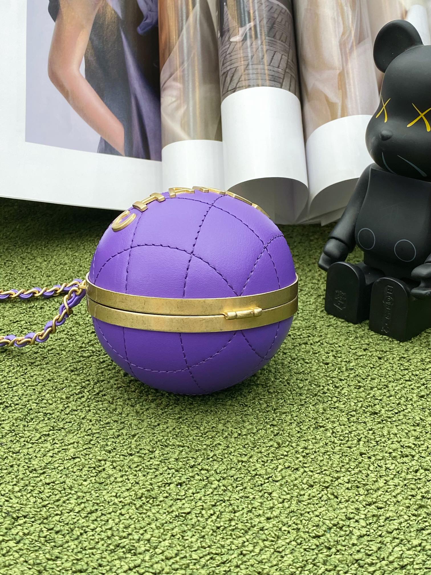 CHL Ball Bag Purple and Gold Chain Bag For Women 23.5cm/9.25in