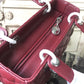 DI Medium Lady Bag Silver Hardware Burgundy For Women 9.5in/24cm CD