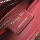 DI Medium Lady Bag Silver Hardware Burgundy For Women 9.5in/24cm CD