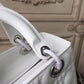 DI Medium Lady Bag White Silver Hardware For Women 24cm/9in CD M0565BNGE_M030