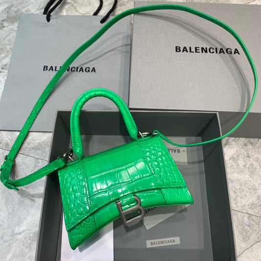 Balen Hourglass XS Handbag In Bright Green, For Women,  Bags 7.4in/19cm