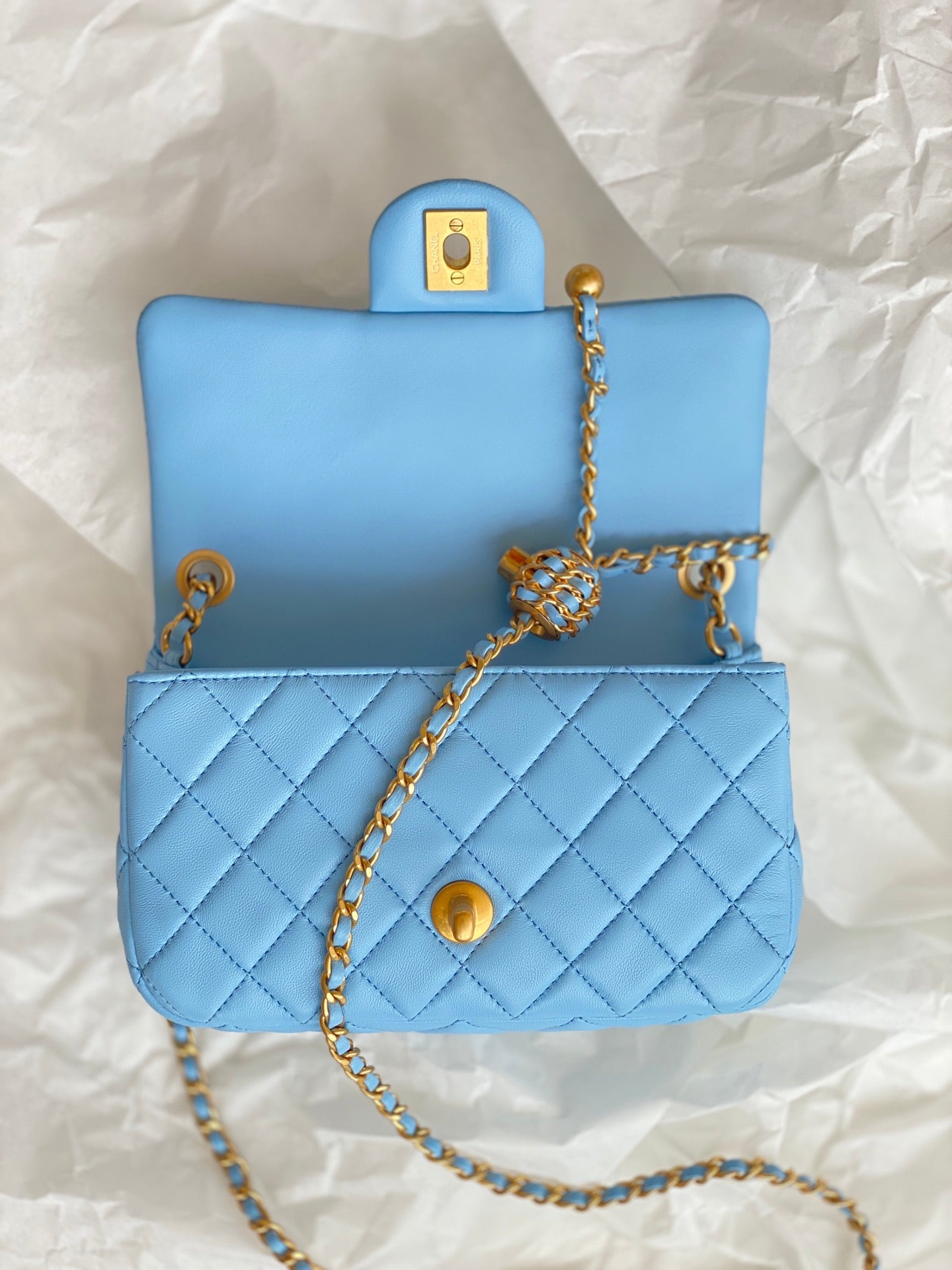 ChanelMini Flap Bag Blue For Women, Women&#8217;s Bags 7.9in/20cm