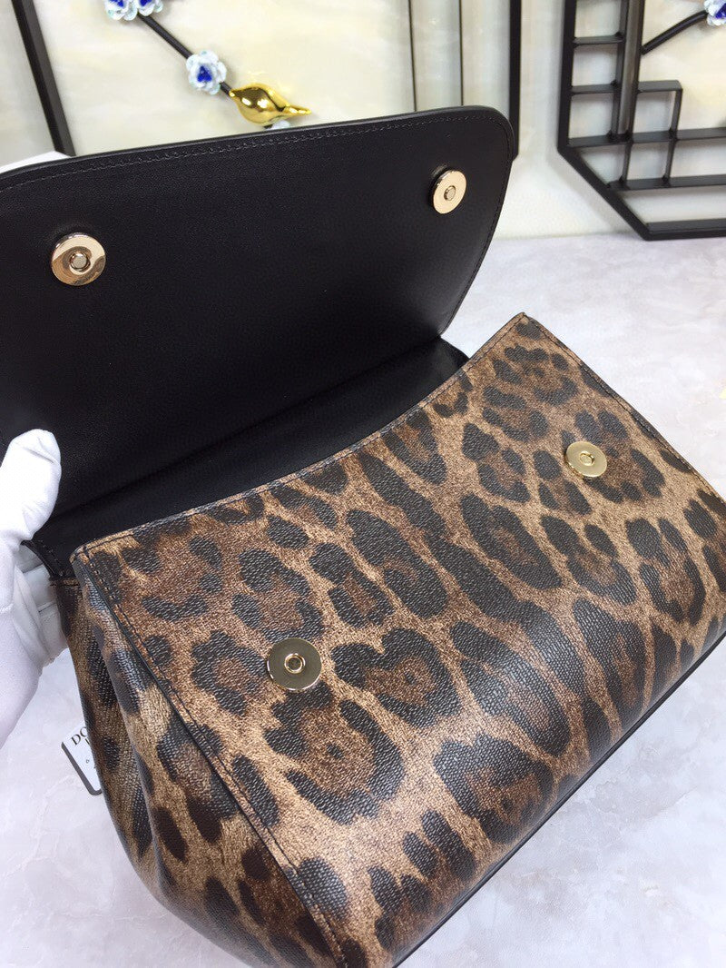 DG Leopard Print Medium Sicily Top Handle Bag Muticolour For Women 9.8in/25cm DG