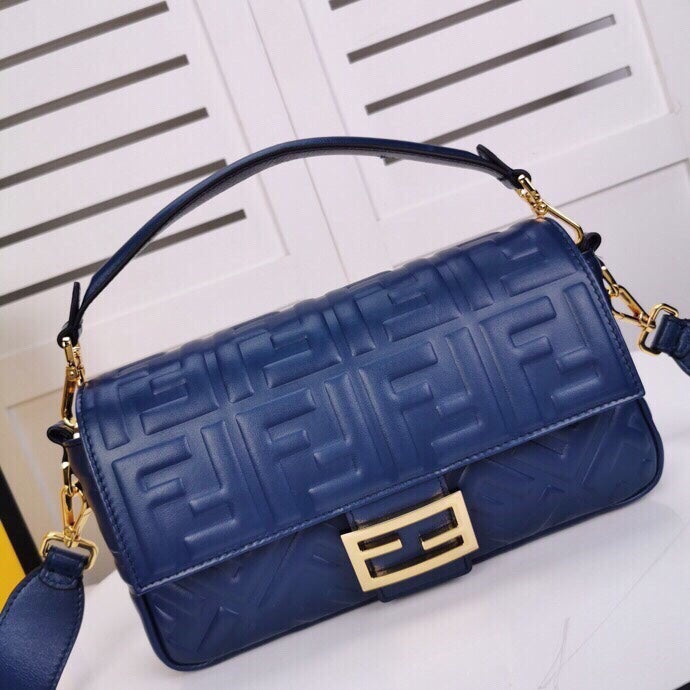 FI Baguette Chain Midi Medium Dark Blue Bag For Woman 26cm/10in