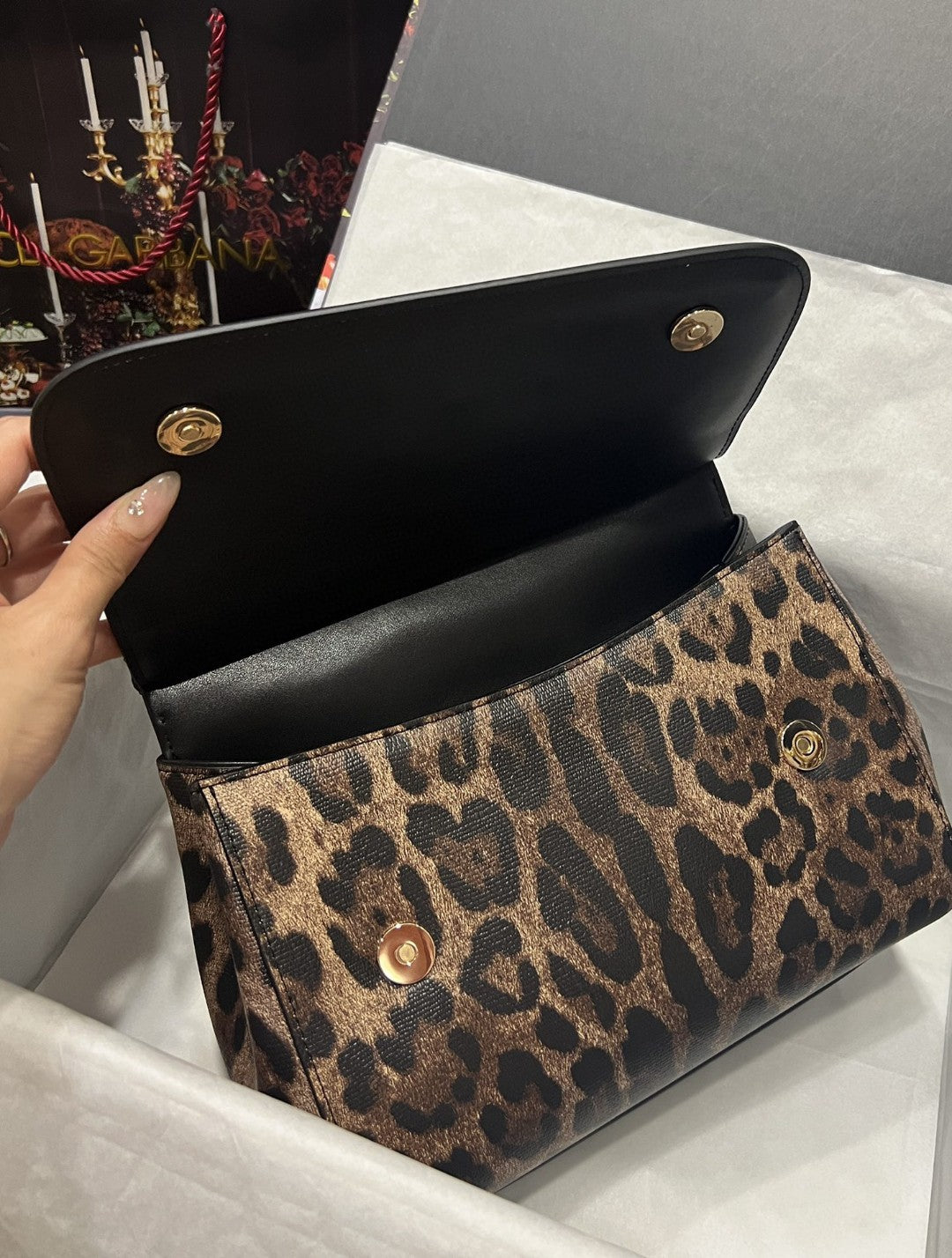 DG Sicily Bag In Leopard-Print Pony Hair Multicolour For Women 10.2in/26cm DG