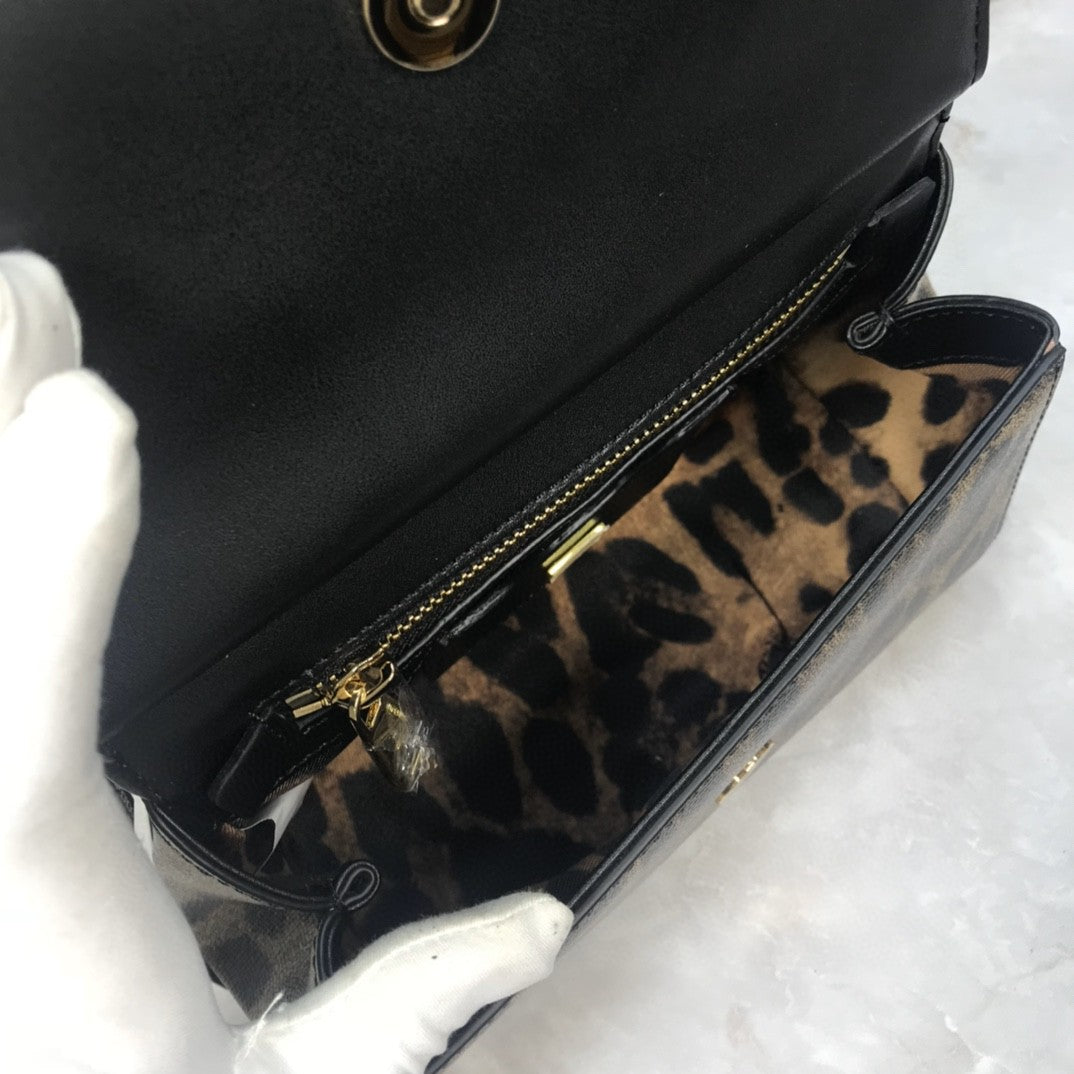 DG Leopard Print Small Sicily Top Handle Bag Muticolour For Women 7.8in/20cm DG